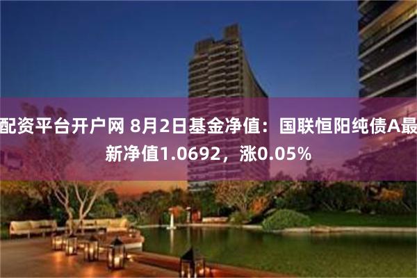 配资平台开户网 8月2日基金净值：国联恒阳纯债A最新净值1.0692，涨0.05%