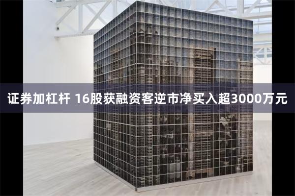 证券加杠杆 16股获融资客逆市净买入超3000万元