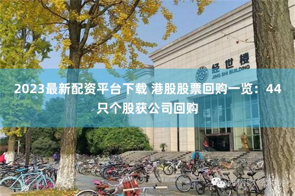 2023最新配资平台下载 港股股票回购一览：44只个股获公司回购