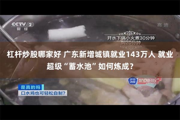 杠杆炒股哪家好 广东新增城镇就业143万人 就业超级“蓄水池”如何炼成？